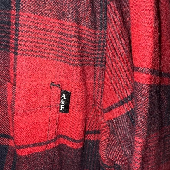 Abercrombie Kids Red and Black Plaid Button Down Shirt - Picture 2 of 6